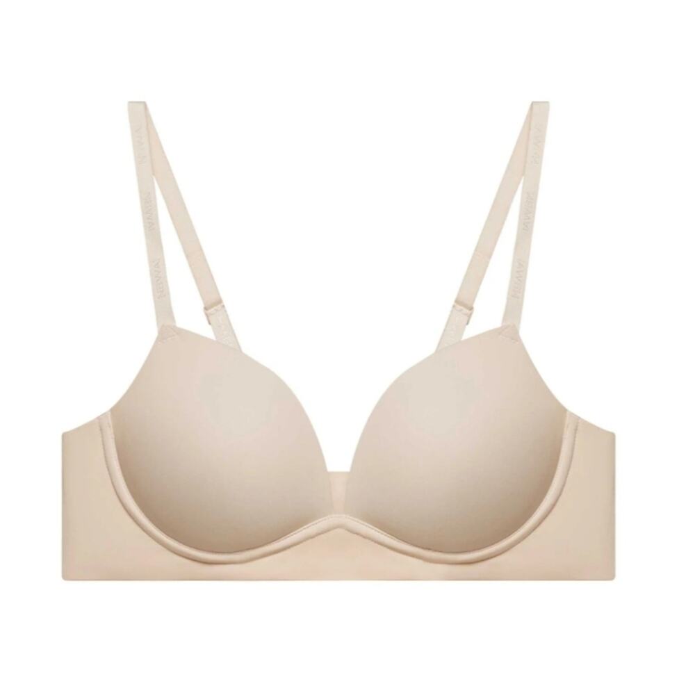 NWT Neiwai Winged Support Seamless Wire-Free 3/4 Cup Bra Champagne Gray 34B